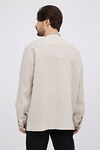 Men's linen embroidered shirt Danylo beige
